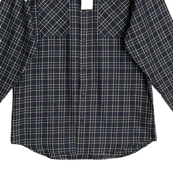 Travis Mathew Men's Small Cloud Collection Flannel Plaid Shirt Black NEW